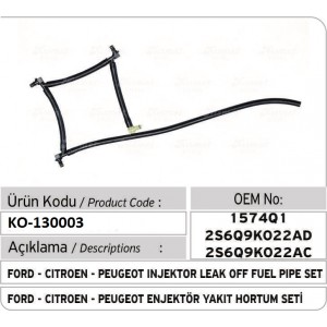 2S6Q9K022AC 2S6Q9K022AD 1444973 Ford Fiesta 1.4 TDCi Yakıt Hortum Seti